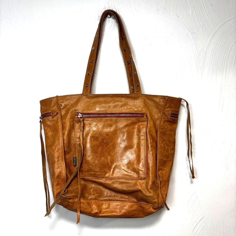 Vintage Tano Handbag Leather Brown Fringe Western Shoulder Bag 90s Zip Womens